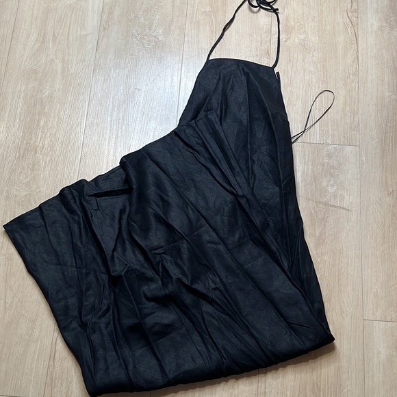 REFORMATION Selia open-back linen maxi dress BLACK SIZE SMALL - Picture 4 of 8